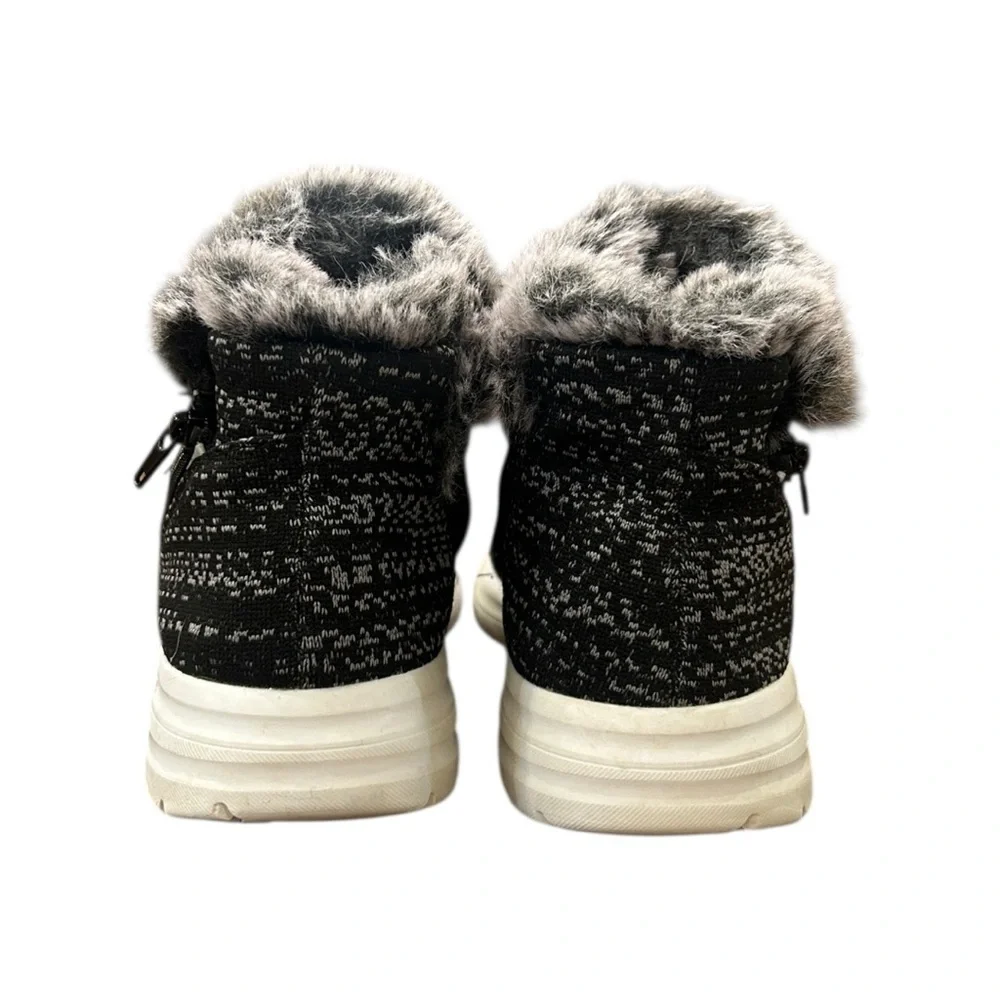 Telic Apres-Ski Recovery Comfort Boot Granite Gray Ankle High Top Faux Fur Sz 8